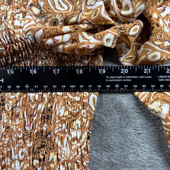 Melloday Anthropologie Women Peasant Top Sheer Floral Boho Western Large G342 - Picture 6 of 10